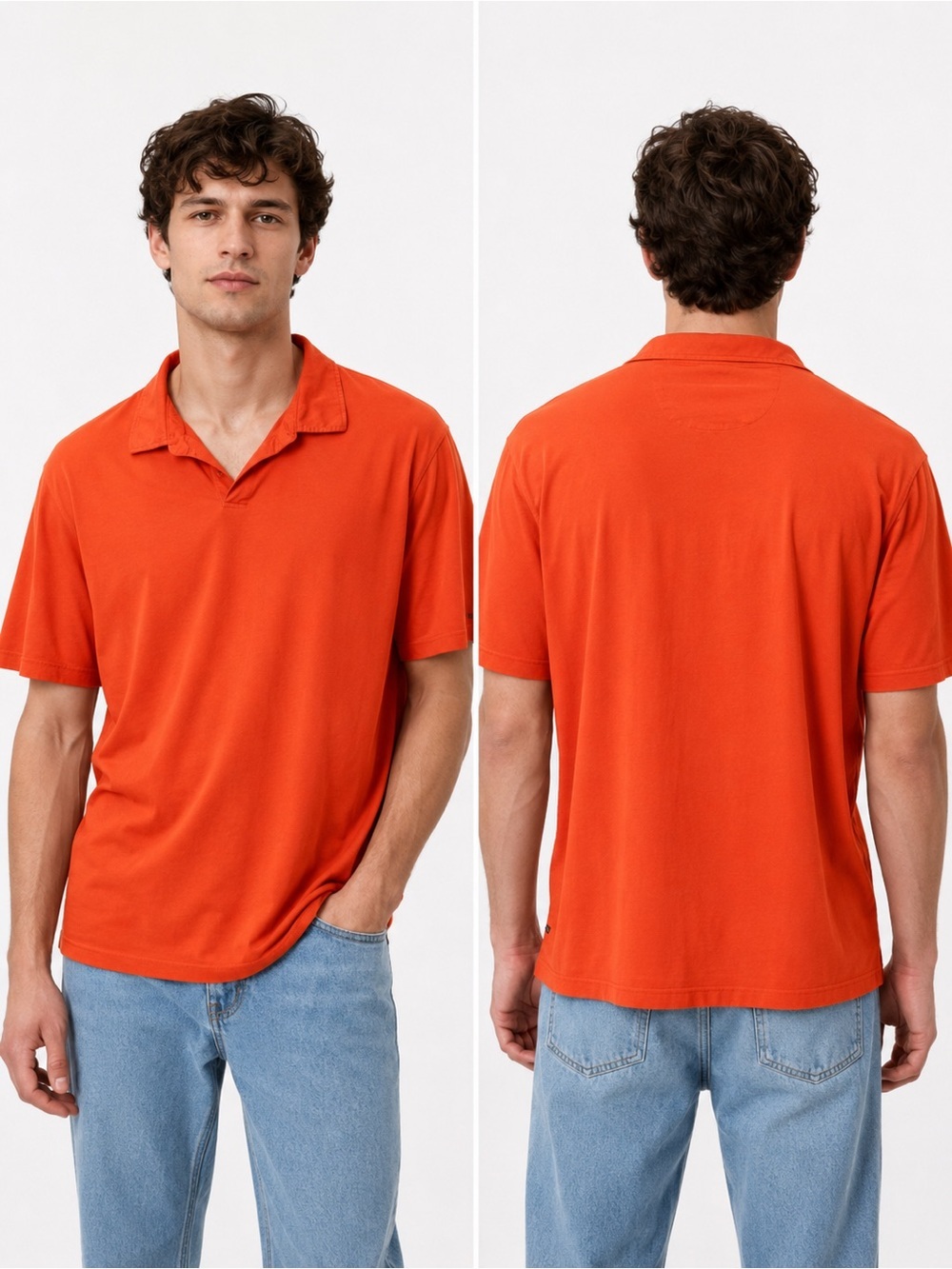Good Man Brand Men's Bright Orange Short-Sleeve Polo Size XL